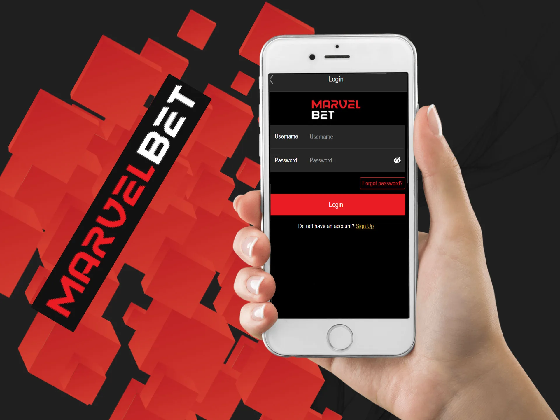 Enter the username and the password and log in to the MarvelBet account.