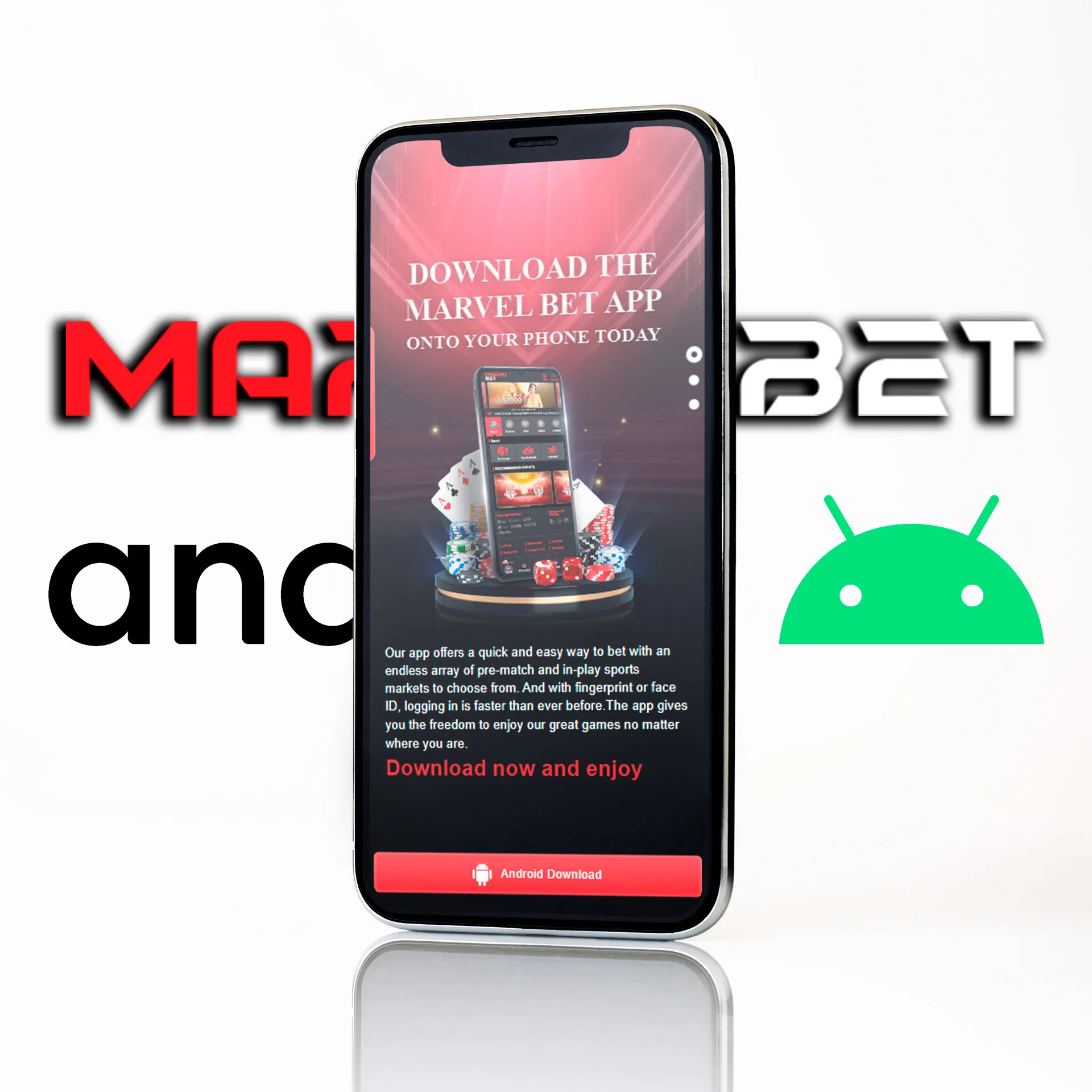 Go to the app page on the MarvelBet site.