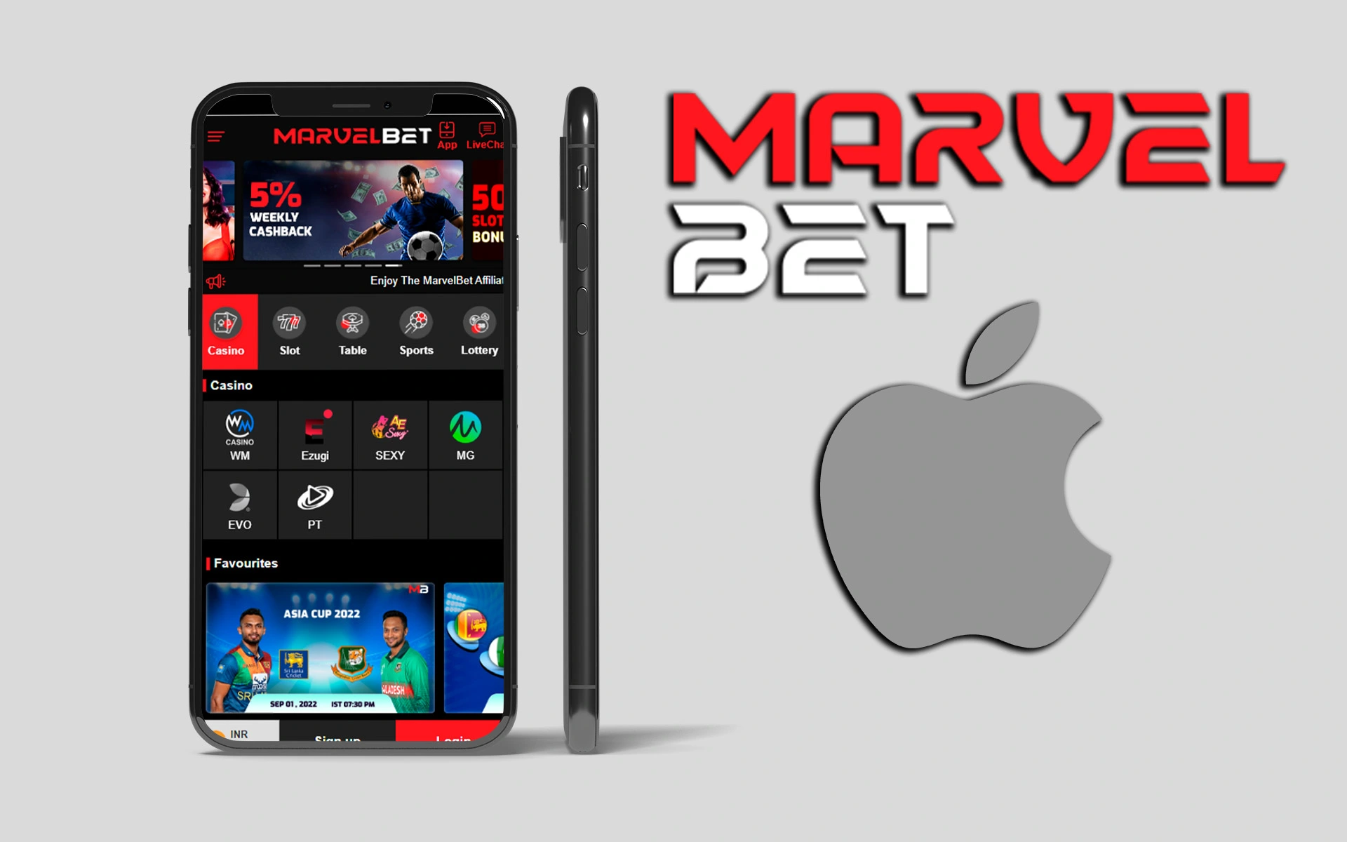 Open the MarvelBet official website.
